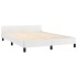 Estructura de cama sin colchón cuero sintético blanco