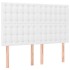 Estructura de cama sin colchón cuero sintético blanco