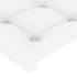 Estructura de cama sin colchón cuero sintético blanco