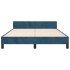 Estructura de cama sin colchón terciopelo azul oscuro