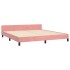 Estructura de cama sin colchón terciopelo rosa 160x200
