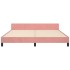 Estructura de cama sin colchón terciopelo rosa 160x200