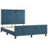 Estructura de cama sin colchón terciopelo azul oscuro