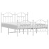 Estructura cama metal con cabecero y estribo blanco 140x200