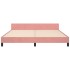 Estructura de cama con cabecero de terciopelo rosa 180x200