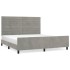 Estructura de cama sin colchón terciopelo gris claro 160x200