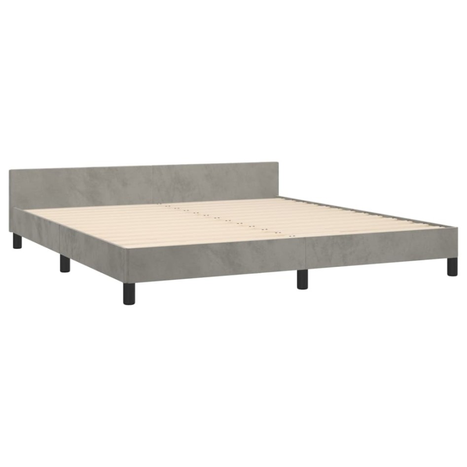 Estructura de cama sin colchón terciopelo gris claro 160x200