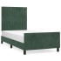 Estructura de cama sin colchón terciopelo verde oscuro