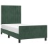 Estructura de cama sin colchón terciopelo verde oscuro