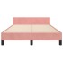 Estructura de cama sin colchón terciopelo rosa 120x200