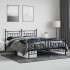 Estructura de cama cabecero y estribo metal negro 160x200