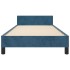 Estructura de cama sin colchón terciopelo azul oscuro 80x200