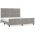 Estructura de cama con cabecero terciopelo gris claro