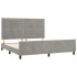 Estructura de cama con cabecero terciopelo gris claro