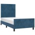 Estructura de cama sin colchón terciopelo azul oscuro 90x190