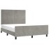 Estructura de cama sin colchón terciopelo gris claro 140x200