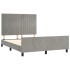 Estructura de cama sin colchón terciopelo gris claro 140x200