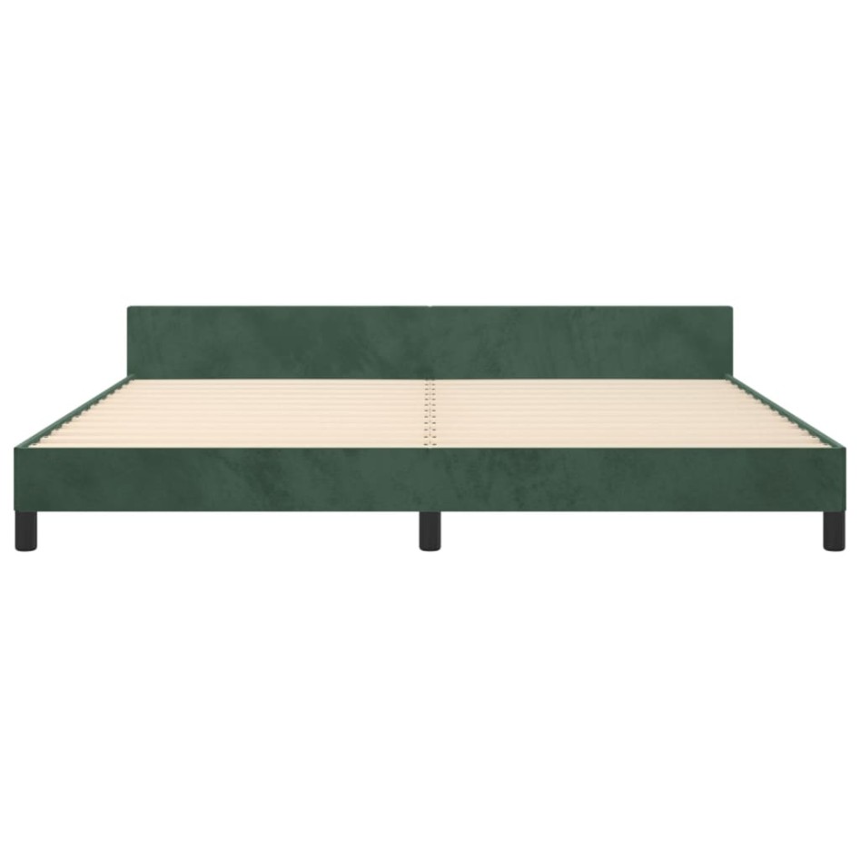 Estructura cama sin colchón terciopelo verde oscuro 200x200