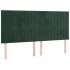 Estructura cama sin colchón terciopelo verde oscuro 200x200