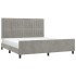 Estructura de cama sin colchón terciopelo gris claro 160x200