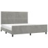 Estructura de cama con cabecero terciopelo gris claro