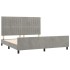 Estructura de cama con cabecero terciopelo gris claro