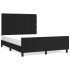 Estructura de cama sin colchón terciopelo negro 140x200
