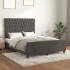 Estructura de cama sin colchón terciopelo gris oscuro