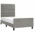 Estructura de cama sin colchón terciopelo gris claro 90x200