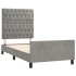 Estructura de cama sin colchón terciopelo gris claro 90x200