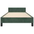 Estructura de cama sin colchón terciopelo verde oscuro