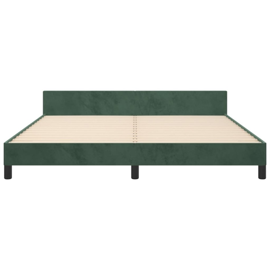 Estructura cama sin colchón terciopelo verde oscuro 160x200