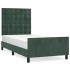 Estructura de cama sin colchón terciopelo verde oscuro