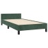 Estructura de cama sin colchón terciopelo verde oscuro