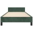 Estructura de cama sin colchón terciopelo verde oscuro
