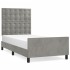 Estructura de cama sin colchón terciopelo gris claro 90x200