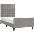 Estructura de cama sin colchón terciopelo gris claro 90x200
