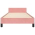 Estructura de cama sin colchón terciopelo rosa 90x200