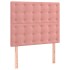 Estructura de cama sin colchón terciopelo rosa 90x200