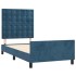 Estructura de cama sin colchón terciopelo azul oscuro 90x190