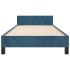 Estructura de cama sin colchón terciopelo azul oscuro 90x190