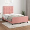 Estructura de cama sin colchón terciopelo rosa 120x200 cm