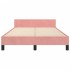 Estructura de cama sin colchón terciopelo rosa 120x200