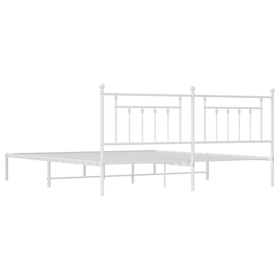Estructura de cama con cabecero metal blanca 200x200