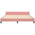 Estructura de cama sin colchón terciopelo rosa 160x200