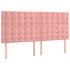 Estructura de cama sin colchón terciopelo rosa 140x200