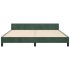 Estructura cama sin colchón terciopelo verde oscuro 160x200