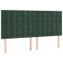 Estructura cama sin colchón terciopelo verde oscuro 160x200