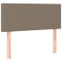 Cama box spring con colchón tela gris taupe 100x200