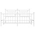 Estructura cama metal con cabecero y estribo blanco 180x200
